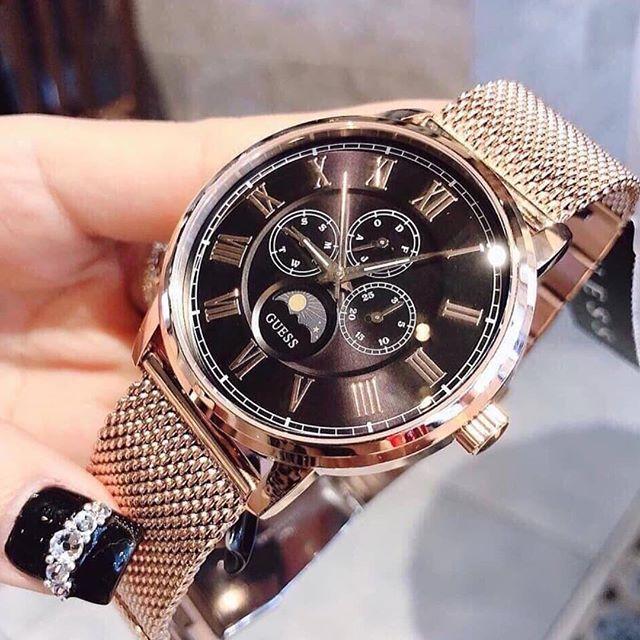 Shop Authentic Guess Delancy Black Dial Gold Mesh Bracelet Watch for Men - W0871G2 - Luxxuri