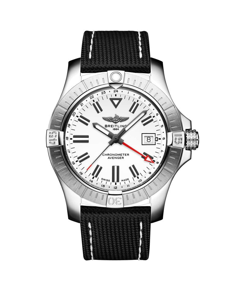  Shop Authentic Breitling Avenger Automatic GMT 43 White Dial Black Nylon Strap Watch for Men - A32397101A1X1 - Luxxuri