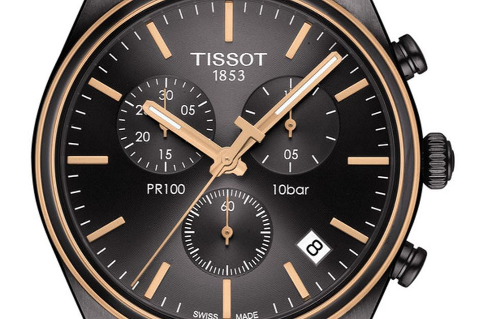 Shop Authentic Tissot T Classic PR 100 Chronograph Anthracite Black Dial Black Mesh Bracelet Watch For Men - T101.417.23.061.00 - Luxxuri