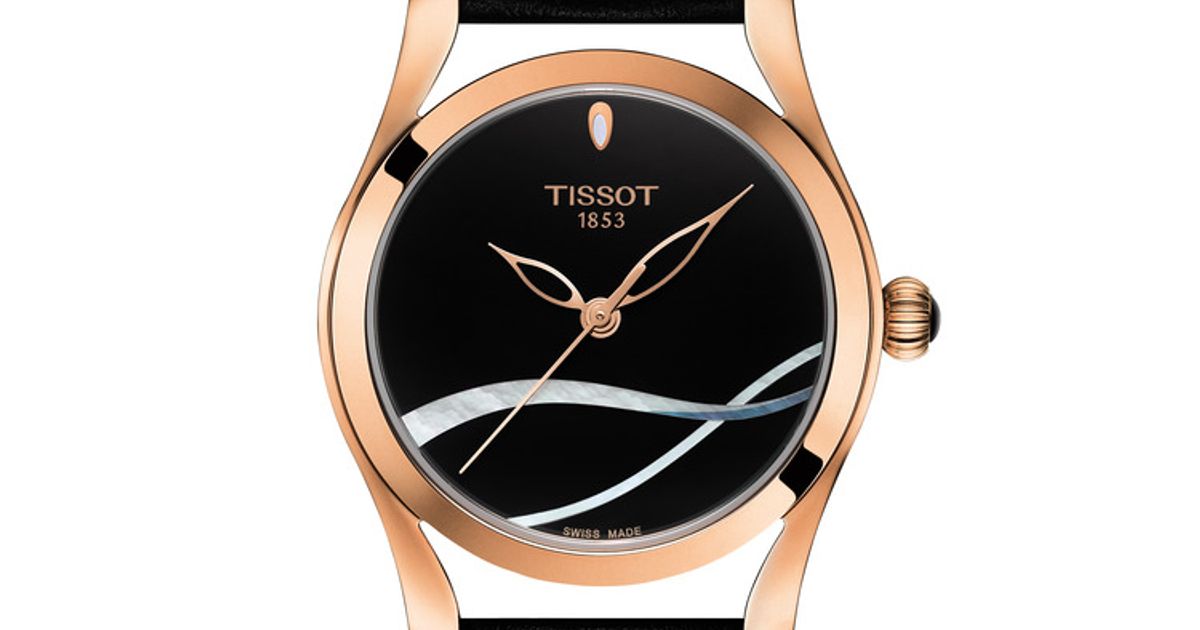  Shop Authentic Tissot T Wave Black Dial Black Leather Strap Watch For Women - T112.210.36.051.00 - Luxxuri