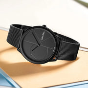  Shop Authentic Calvin Klein Minimal Black Dial Black Mesh Bracelet Watch for Women - K3M524B1 - Luxxuri