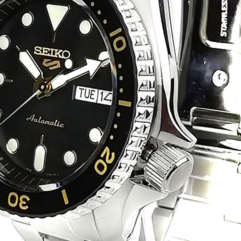  Shop Authentic Seiko 5 Sports Automatic Black Dial Silver Steel Strap Watch For Men - SRPD57K1 - Luxxuri