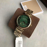  Shop Authentic Michael Kors Skylar Green Dial Gold Steel Strap Watch for Women - MK6065 - Luxxuri