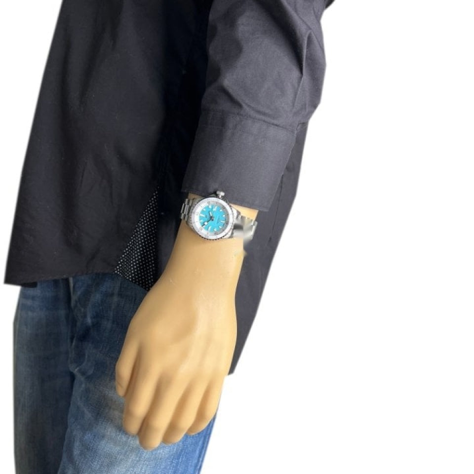  Shop Authentic Breitling Superocean Automatic 36 Turquoise Dial Silver Steel Strap Watch for Men - A17377211C1A1 - Luxxuri