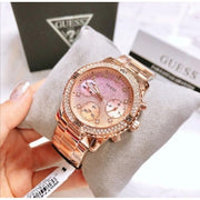  Shop Authentic Guess Confetti Pink Dial Rose Gold Steel Strap Watch For Women - W0774L3 - Luxxuri