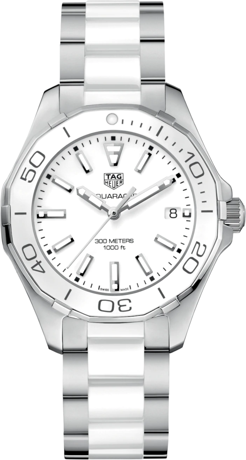 Shop Authentic Tag Heuer Aquaracer Quartz White Dial Two Tone Steel Strap Watch Women - WAY131B.BA0914 - Luxxuri