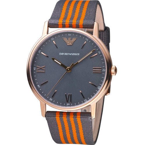  Shop Authentic Emporio Armani Kappa Quartz Grey Dial Two Tone Nylon Strap Watch For Men - AR11014 - Luxxuri