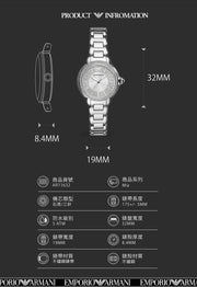  Shop Authentic Emporio Armani Mia Three Crystals Silver Dial Silver Steel Strap Watch For Women - AR11632 - Luxxuri