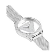  Shop Authentic Guess Tri Glitz Quartz Silver Dial Silver Mesh Bracelet Watch For Women - W1142L1 - Luxxuri