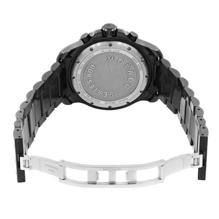 Shop Authentic Movado Series 800 Chronograph Black Dial Black Steel Strap Watch For Men - 2600119 - Luxxuri