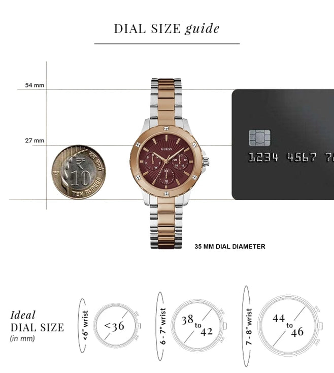  Shop Authentic Guess Mist Analog Maroon Dial Two Tone Steel Strap Watch For Women - GW0723L2 - Luxxuri