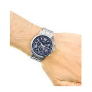  Shop Authentic Guess Horizon Chronograph Quartz Blue Dial Silver Steel Strap Watch for Men - W0379G3 - Luxxuri