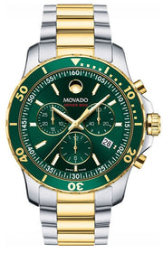  Shop Authentic Movado Series 800 Chronograph Green Dial Two Tone Steel Strap Watch For Men - 2600148 - Luxxuri