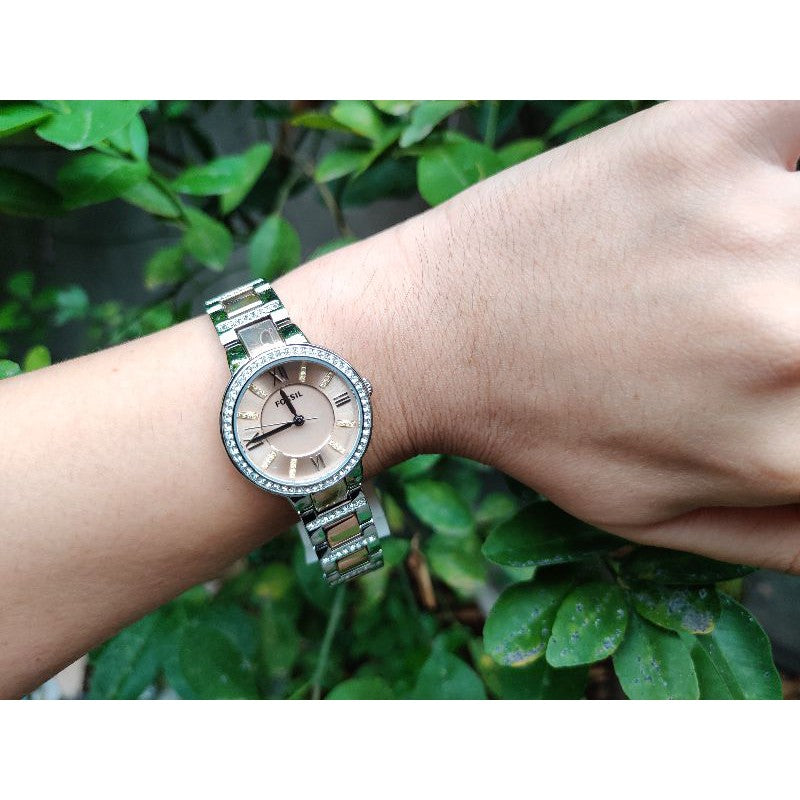  Shop Authentic Fossil Virginia Rose Gold Dial Two Tone Steel Strap Watch for Women - ES3405 - Luxxuri