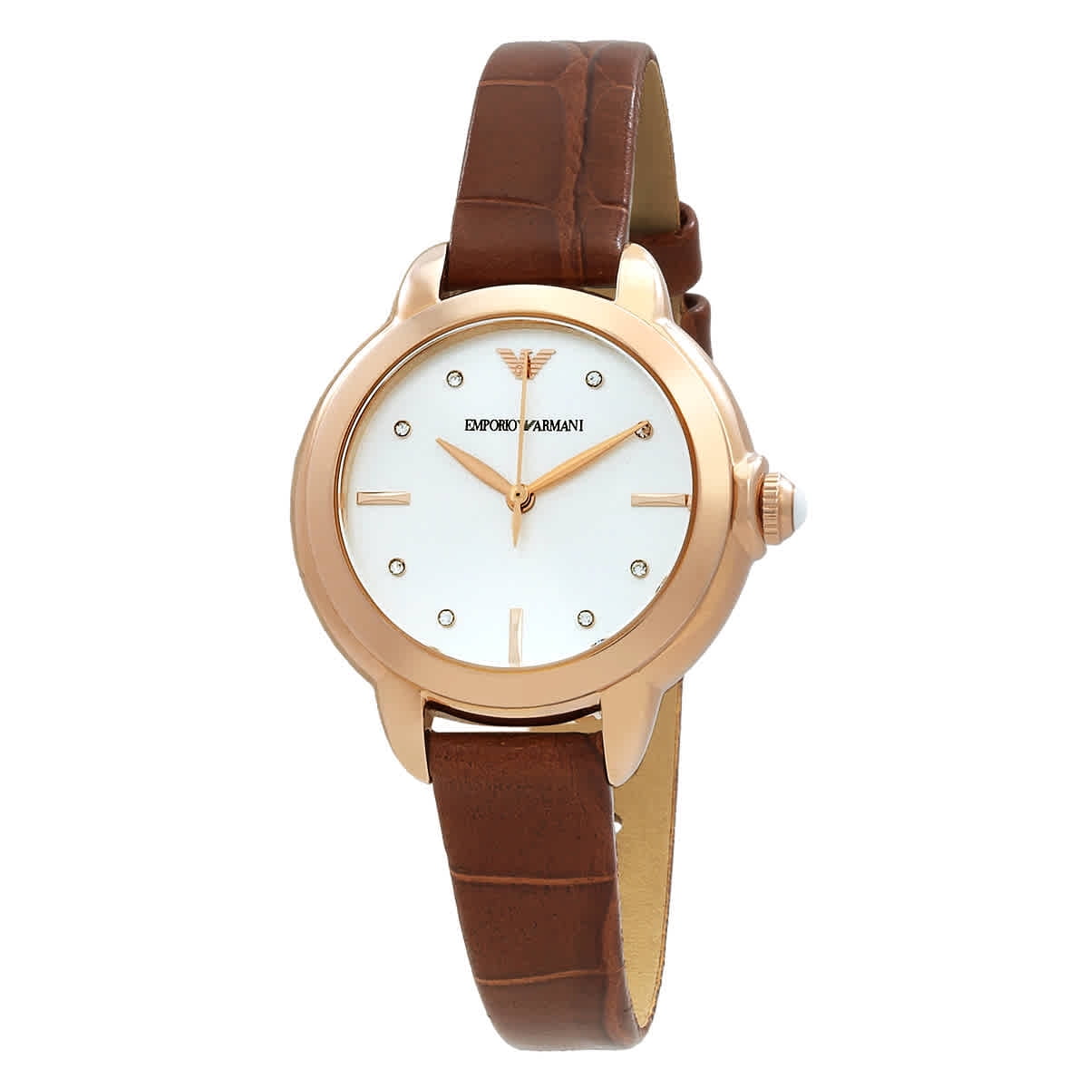  Shop Authentic Emporio Armani Mia Quartz Silver Dial Brown Leather Strap Watch For Women - AR11525 - Luxxuri