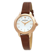  Shop Authentic Emporio Armani Mia Quartz Silver Dial Brown Leather Strap Watch For Women - AR11525 - Luxxuri