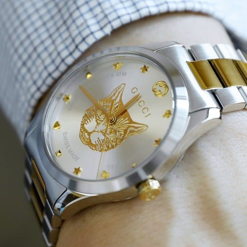  Shop Authentic Gucci G Timeless Silver Dial Two Tone Steel Strap Watch For Women - YA1264074 - Luxxuri