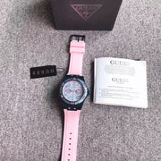  Shop Authentic Guess Limelight Blue Dial Pink Rubber Strap Watch For Women - W0775L5 - Luxxuri