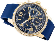  Shop Authentic Guess Sunrise Blue Dial with Diamonds Blue Rubber Strap Watch For Women - W0616L2 - Luxxuri