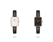  Shop Authentic Daniel Wellington Quadro White Dial Black Leather Strap Watch For Women - DW00100450 - Luxxuri