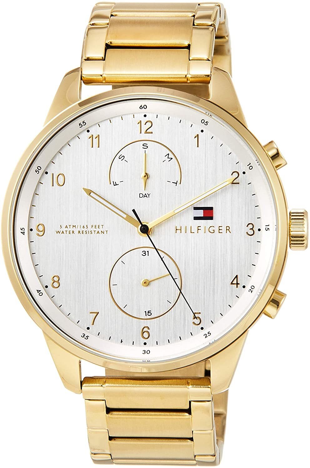  Shop Authentic Tommy Hilfiger Chase Quartz White Dial Gold Steel Strap Watch for Men - 1791576 - Luxxuri
