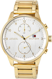  Shop Authentic Tommy Hilfiger Chase Quartz White Dial Gold Steel Strap Watch for Men - 1791576 - Luxxuri