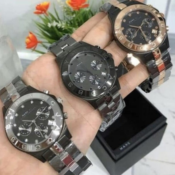  Shop Authentic Marc Jacobs Blade Chronograph Black Dial Black Steel Strap Watch for Women - MBM3103 - Luxxuri