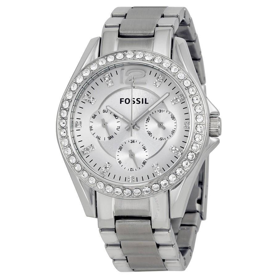  Shop Authentic Fossil Riley Multifunction Silver Dial Silver Steel Strap Watch for Women - ES3202 - Luxxuri