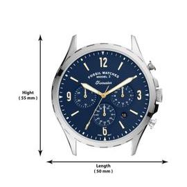  Shop Authentic Fossil Forrester Chronograph Blue Dial Brown Leather Strap Watch for Men -  S5607 - Luxxuri