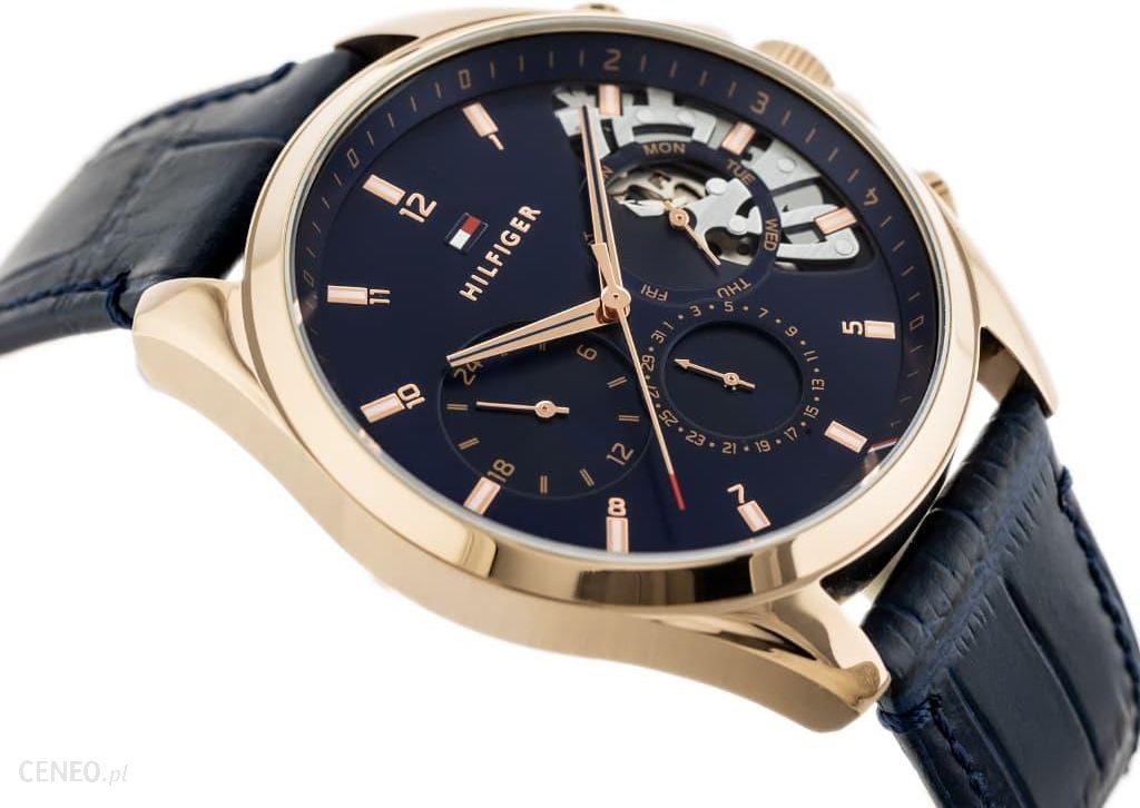 Shop Authentic Tommy Hilfiger Baker Chronograph Quartz Blue Dial Blue Leather Strap Watch For Men - 1710451 - Luxxuri