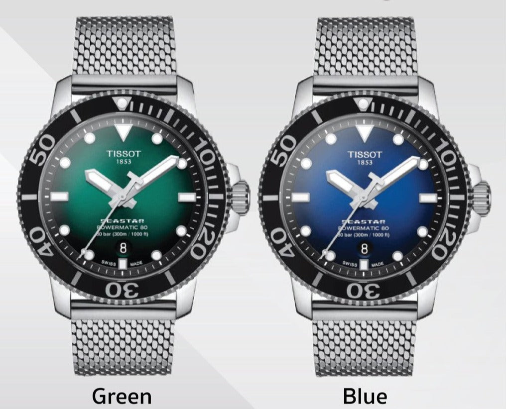  Shop Authentic Tissot Seastar 1000 Powermatic 80 Blue Dial SIlver Mesh Bracelet Watch For Men - T120.407.11.041.02 - Luxxuri