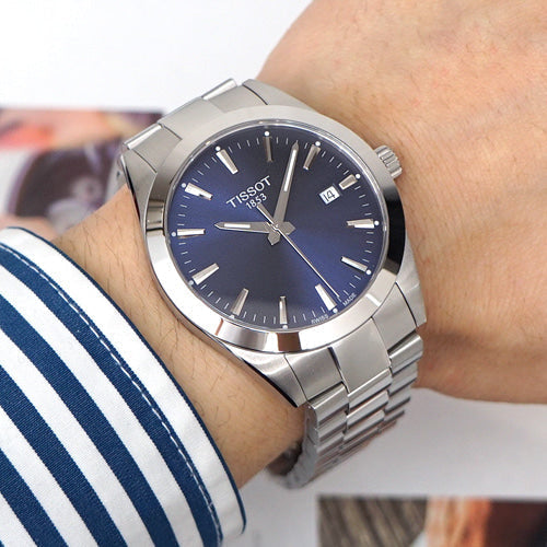 Shop Authentic Tissot Gentleman Blue Dial Silver Steel Strap Watch For Men - T127.410.11.041.00 - Luxxuri