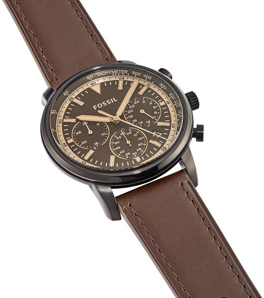  Shop Authentic Fossil Goodwin Chronograph Brown Dial Brown Leather Strap Watch for Men - FS5529 - Luxxuri