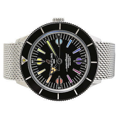  Shop Authentic Breitling Superocean Heritage '57 Black Dial Silver Mesh Bracelet Watch for Men - A103701A1B1A1 - Luxxuri