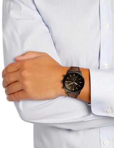  Shop Authentic Fossil Townsman Chronograph Black Dial Brown Leather Strap Watch for Men - FS5437 - Luxxuri