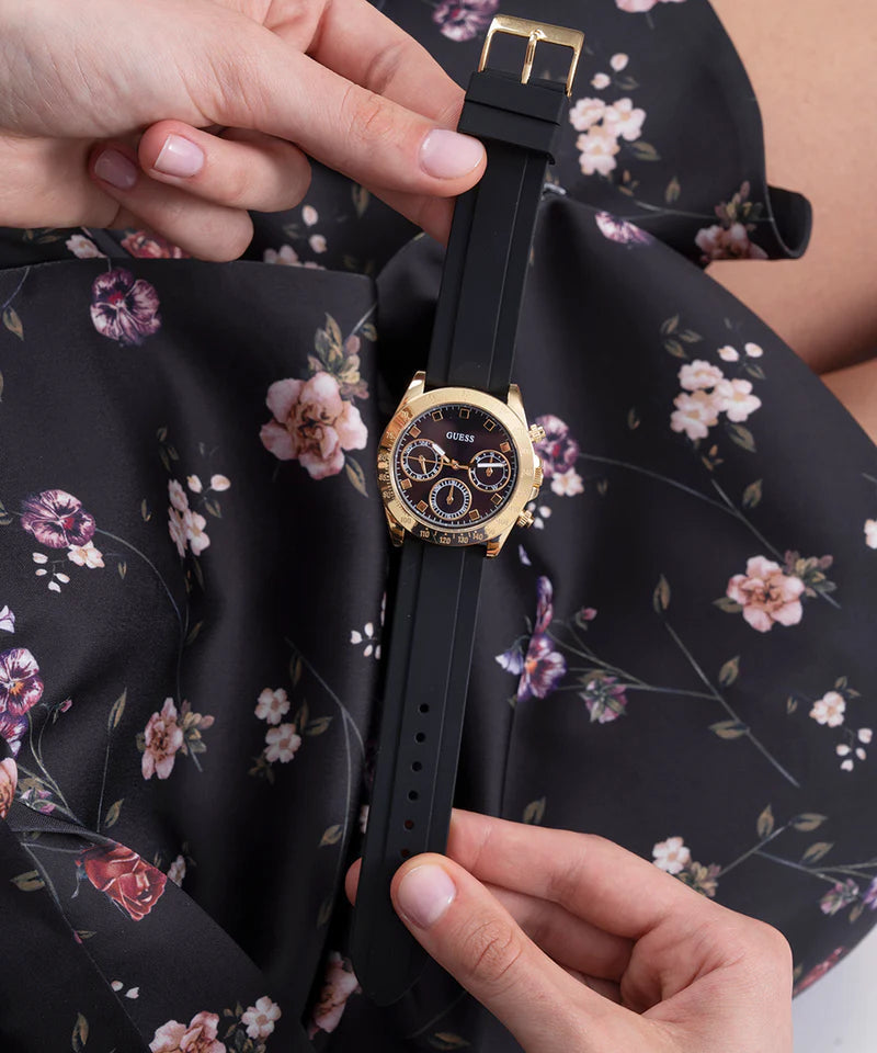 Shop Authentic Guess Eclipse Multi Function Black Dial Black Rubber Strap Watch for Women - GW0315L1 - Luxxuri
