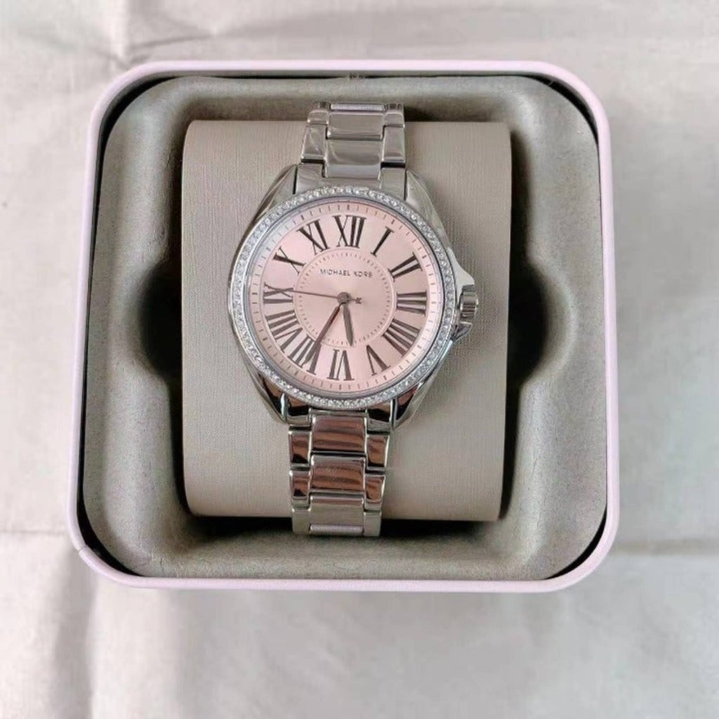  Shop Authentic Michael Kors Kacie Three Hand Pink Dial Silver Steel Strap Watch for Women - MK6929 - Luxxuri