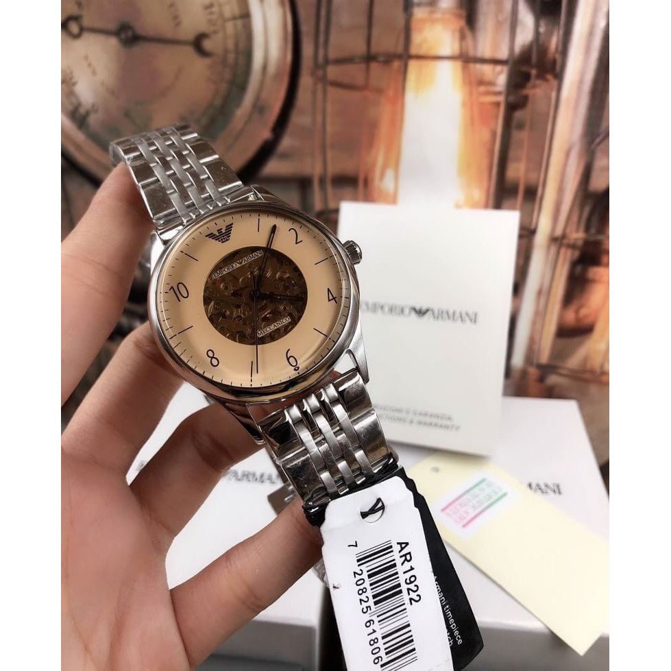  Shop Authentic Emporio Armani Meccanico Multicolor Dial Silver Steel Strap Watch For Men - AR1922 - Luxxuri