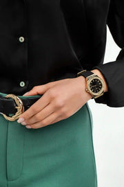  Shop Authentic Michael Kors Mini Lennox Quartz Black Dial Black Silicone Strap Watch For Women - MK7281 - Luxxuri