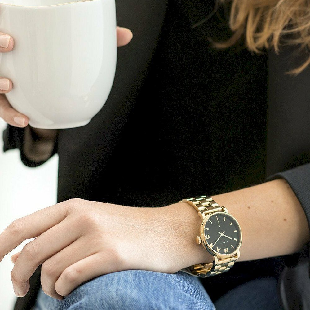  Shop Authentic Marc Jacobs Baker Black Dial Gold Steel Strap Watch for Women - MBM3355 - Luxxuri