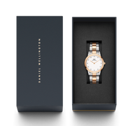  Shop Authentic Daniel Wellington Iconic Link White Dial Two Tone Steel Strap Watch For Women - DW00100358 - Luxxuri