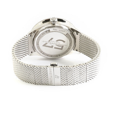 Shop Authentic Breitling Superocean Heritage '57 Black Dial Silver Mesh Bracelet Watch for Men - A103701A1B1A1 - Luxxuri