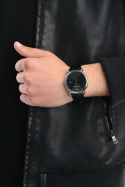  Shop Authentic Emporio Armani Luigi Quartz Black Dial Black Leather Strap Watch For Men - AR2500 - Luxxuri