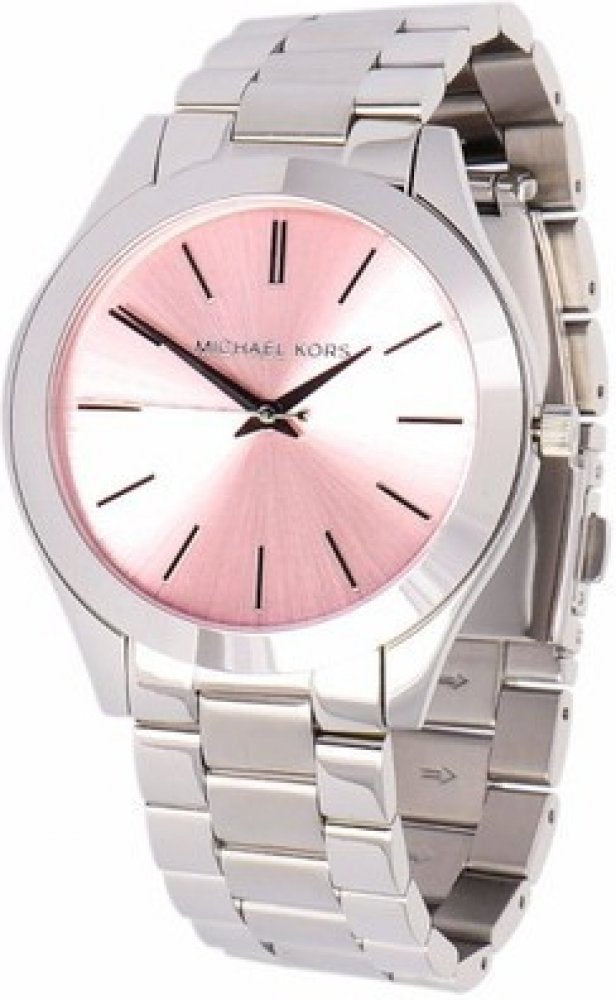  Shop Authentic Michael Kors Slim Runway Quartz Pink Dial Silver Steel Strap Watch For Women - MK3380 - Luxxuri