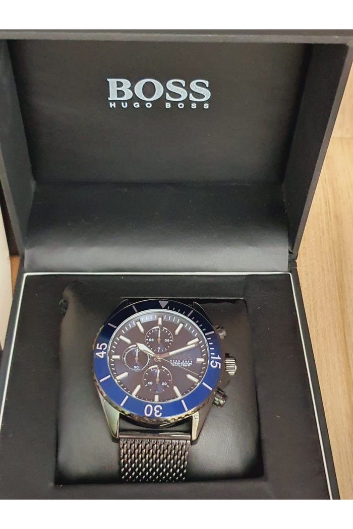  Shop Authentic Hugo Boss Ocean Edition Blue Dial Black Mesh Bracelet Watch for Men - 1513702 - Luxxuri