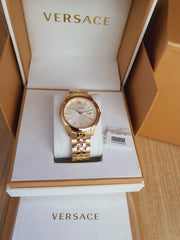  Shop Authentic Versace  V-Urban Quartz White Dial Gold Steel Strap Watch For Men - VELQ00719 - Luxxuri