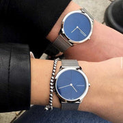  Shop Authentic Calvin Klein Minimal Blue Dial Silver Mesh Bracelet Watch for Men - K3M2112N - Luxxuri