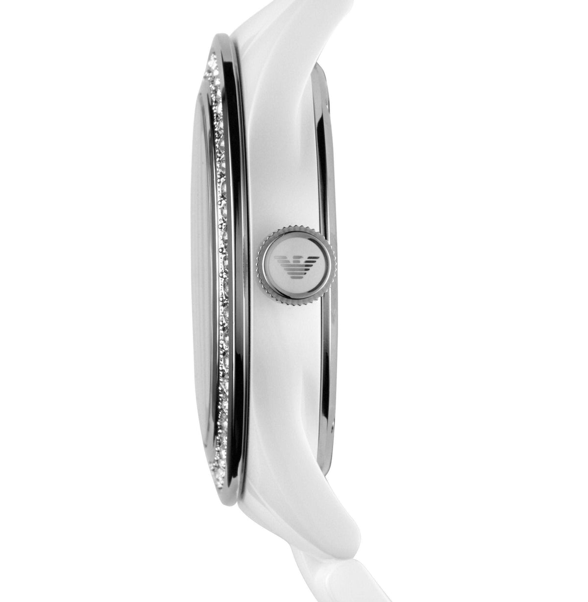  Shop Authentic Emporio Armani Ceramica White Mother of Pearl Dial Stainless Steel Strap Watch For Women - AR1426 - Luxxuri