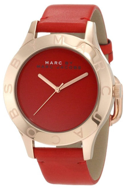  Shop Authentic Marc Jacobs Blade Red Dial Red Leather Strap Watch for Women - MBM1204 - Luxxuri