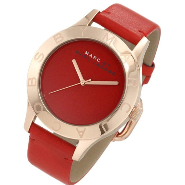  Shop Authentic Marc Jacobs Blade Red Dial Red Leather Strap Watch for Women - MBM1204 - Luxxuri